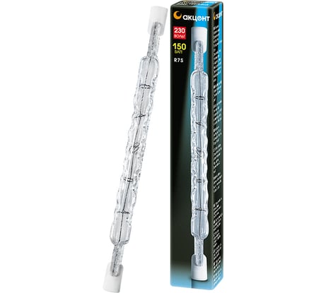 Галогенная лампа АКЦЕНТ J117, 230В, 150W, R7s, линейная, 117мм 4606400204404