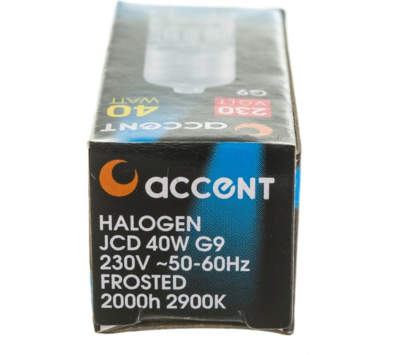 Галогенная лампа АКЦЕНТ JCD, 230В, 40W, G9, FR, капсульная, матовая 4606400204299