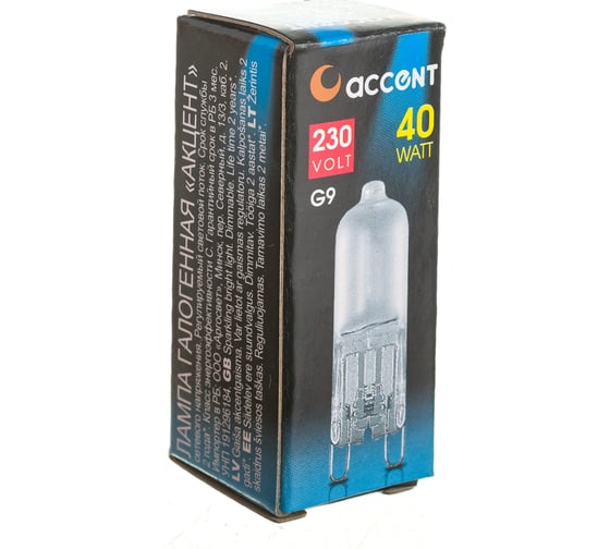 Галогенная лампа АКЦЕНТ JCD, 230В, 40W, G9, FR, капсульная, матовая 4606400204299