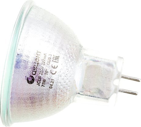 Галогенная лампа АКЦЕНТ JCDR, 230В, 75W, GU5.3, с отражателем и защитным стеклом 4606400204343
