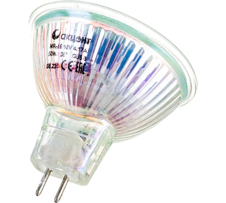 Галогенная лампа АКЦЕНТ MR16, 12В, 50W, 36°, GU5.3, с отражателем и защитным стеклом 4606400204251
