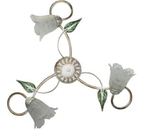 Светильник ЭЛЕТЕХ Флорин, 131, Плафон 62333, НПБ, 01-3х60-168, Е14, белый-золото 1005404179