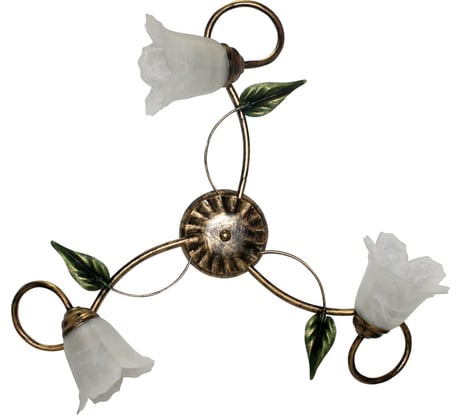 Светильник ЭЛЕТЕХ Флорин, 131, Плафон 62333, НПБ 01-3х60-168, Е14, черный-золото 1005404182