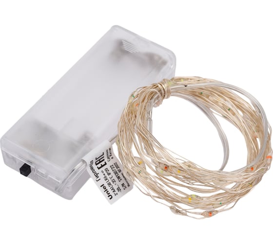 Светодиодная гирлянда Uniel ULD-S0500-050/SCB/2AA MULTI IP20 DEW на батарейках 2AA (в комплект не входит), Роса UL-00005266