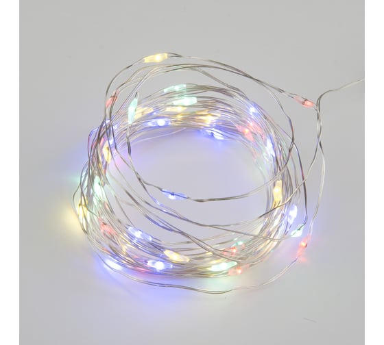 Светодиодная гирлянда Uniel ULD-S0500-050/SCB/2AA MULTI IP20 DEW на батарейках 2AA (в комплект не входит), Роса UL-00005266 1