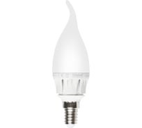 Светодиодная лампа Uniel LED-CW37-6W/WW/E14/FR ALM01WH Форма свеча на ветру, матовая колба 8137
