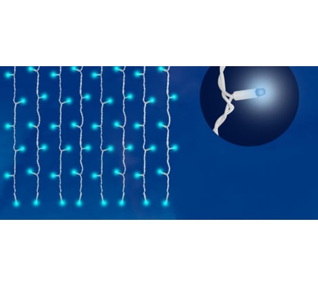 Светодиодный занавес Uniel ULD-C2030-240/TWK BLUE IP67 с эффектом мерцания, 3х2м UL-00001358