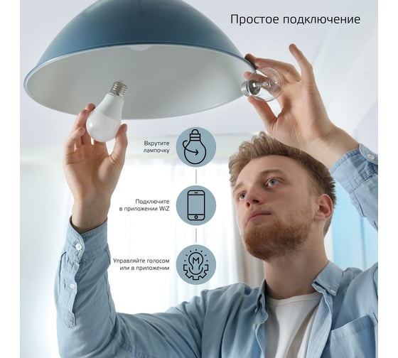 Светодиодная лампа Gauss Smart Home DIM+CCT E27 A60 10 Вт 1080112