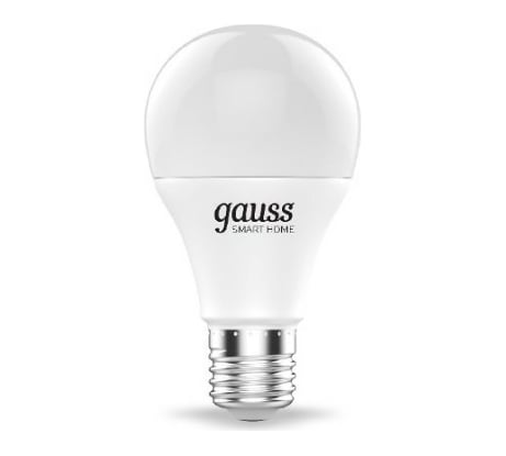 Умная Wi-fi лампочка Gauss, Smart Light RGBW E27 A60 8,5 Вт 2700-6500K, с изменением цвета, управление голосом/смартфоном 1170112