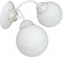 Светильник ЭЛЕТЕХ Лера 527, белый, золото, Плафон 01861, НББ 01-2х60-102 Е27, MAXEL, 1005403785