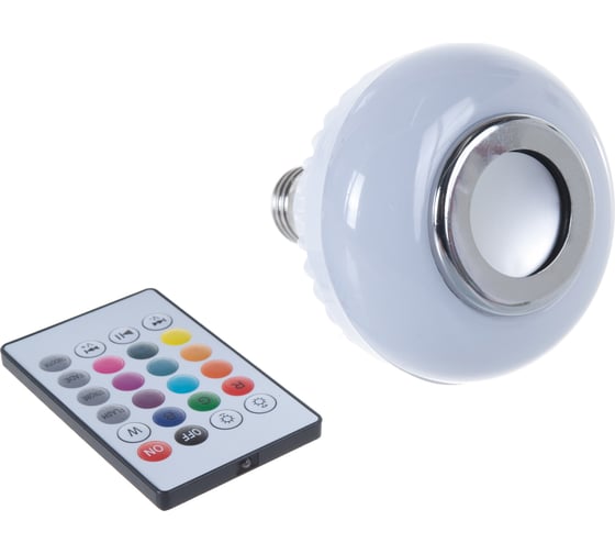 Лампа REV, LED музыкальная мультиколор E27, RGB с Bluetooth, динамиком и пультом ДУ в комплекте 32599 4