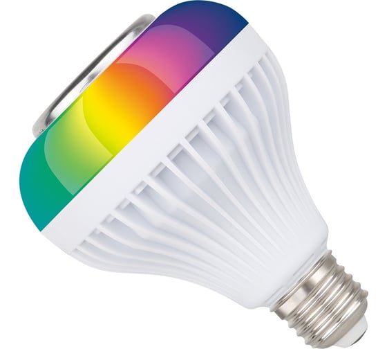 Лампа REV, LED музыкальная мультиколор E27, RGB с Bluetooth, динамиком и пультом ДУ в комплекте 32599 4