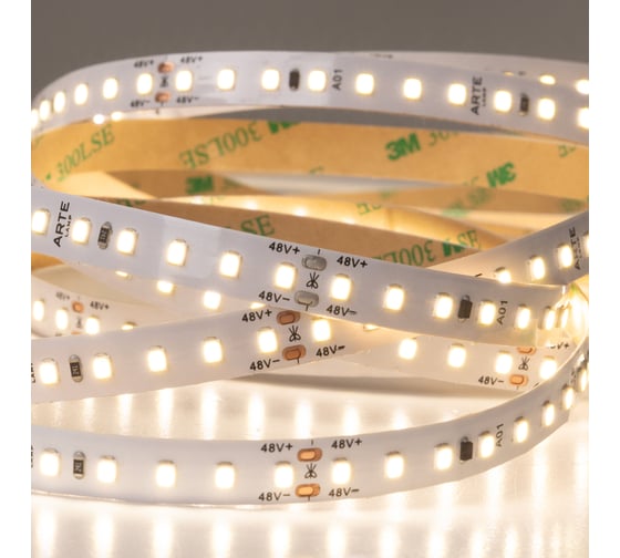 Светодиодная лента ARTE LAMP 48V 7,2W/m 3000К 5м TAPE A4812010-01-3K