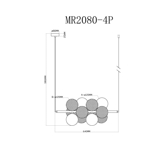 Подвесной светильник MyFar Michelle MR2080-4P