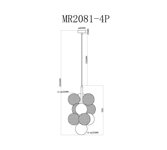 Подвесной светильник MyFar Michelle MR2081-5P