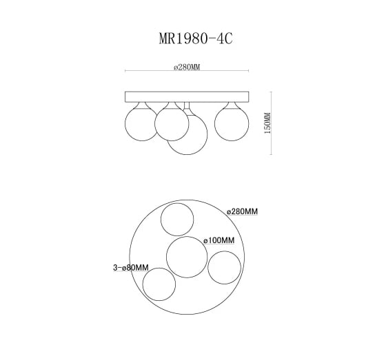 Потолочная люстра MyFar Cross MR1980-4C