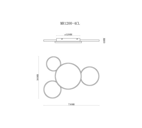 Потолочная люстра MyFar светодиодная Emma MR1200-4CL