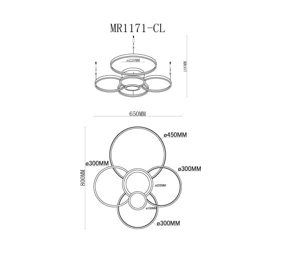 Потолочная люстра MyFar светодиодная Nora MR1171-CL
