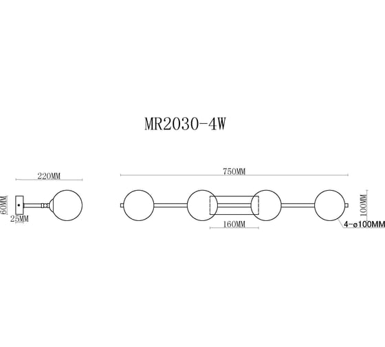 Настенный светильник MyFar Valency MR2030-4W