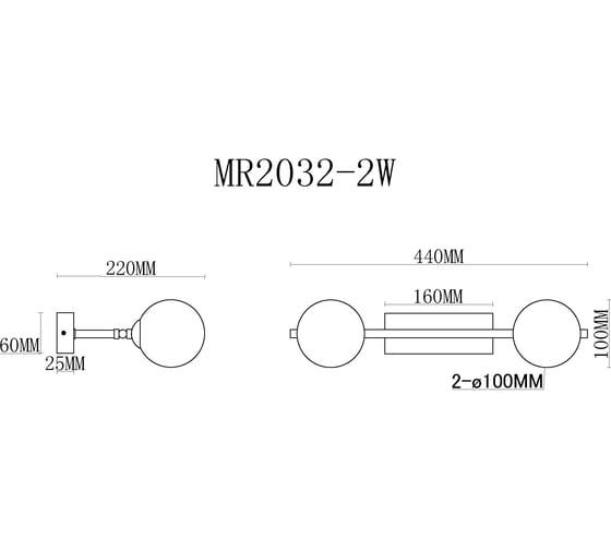 Настенный светильник MyFar Valency MR2032-2W