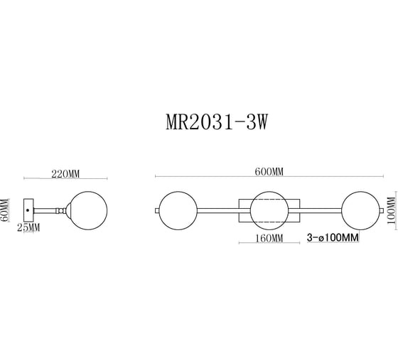 Настенный светильник MyFar Valency MR2031-3W