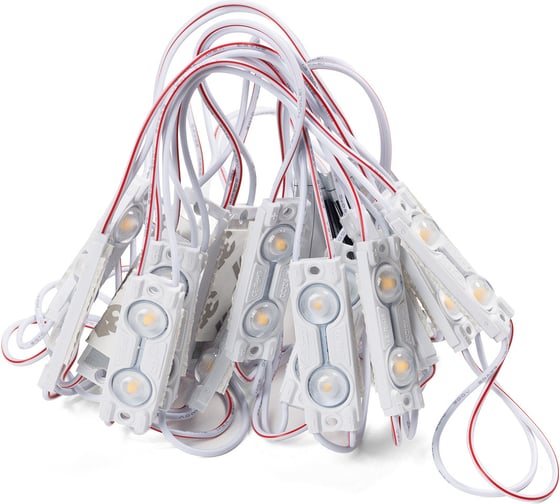 Светодиодный модуль Donled 0.96Вт, 12В, IP65, SMD2835 2LED, 86лм, 2700-3200К, 20 шт./гирлянда, DL2WW-L-HP