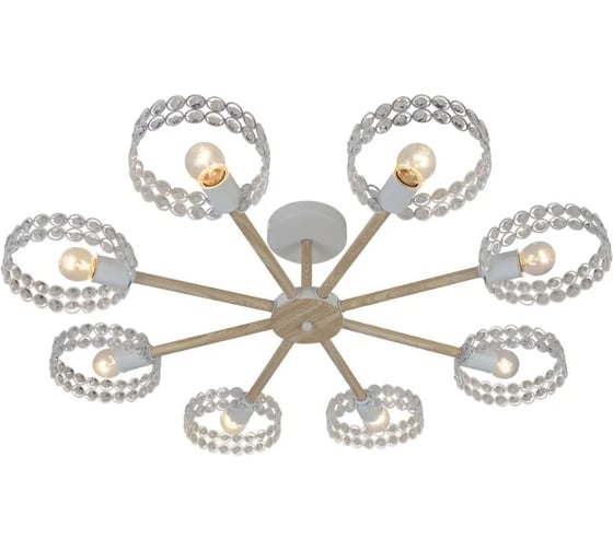 Светильник на штанге ESCADA 679/8P E27*60W White/Wood 679/8P White