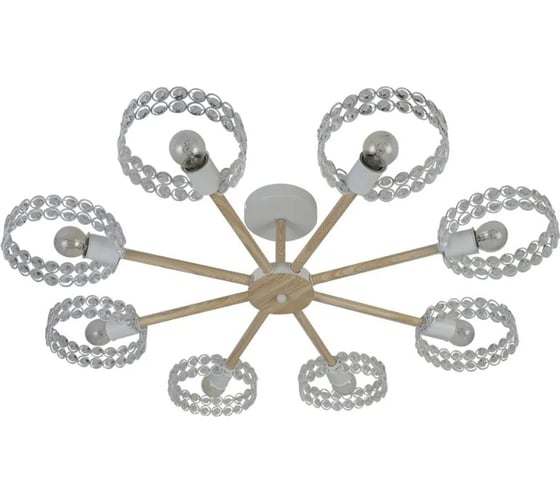 Светильник на штанге ESCADA 679/8P E27*60W White/Wood 679/8P White