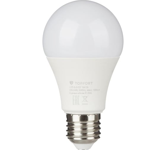 Светодиодная лампа Topfort E27, 15W, 3000K, груша 1885120