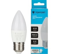 Светодиодная лампа Topfort E27, 10W, 4000K, свеча 1885110