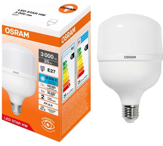 Высокомощная светодиодная лампа Osram LED STARHW 25W/865 230V E27 12x1 RU 4099854121050