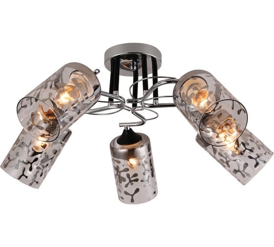 Потолочный светильник ESCADA E27*60W Chrome/Black 1141/5P 1