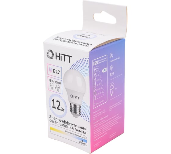 Светодиодная лампа HITT PL-A60-12-230-E27-6500 1010003