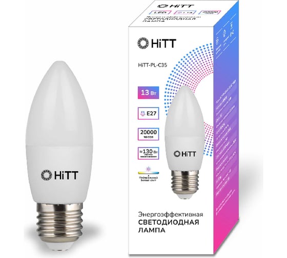 Светодиодная лампа HITT PL-C35-13-230-E27-6500 1010042