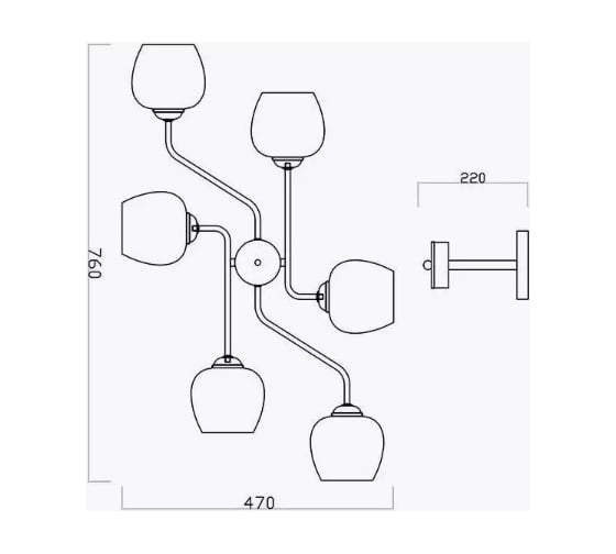 Потолочный светильник ESCADA E27*60W White/Chrome 1177/6P