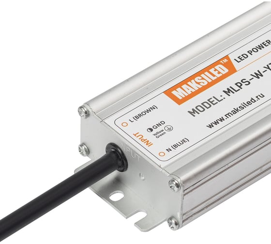 Блок питания MAKSILED 24В, 150Вт, IP67, 6.25А, 279x57x25мм, металл, MLPS-W-Y150-24-AL