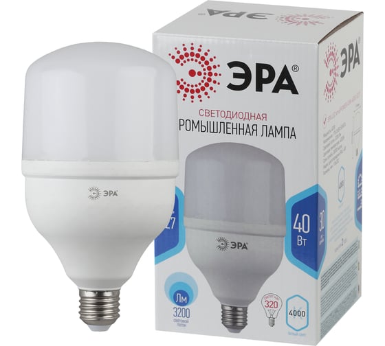 Лампа ЭРА LED POWER T12040W4000E27, диод, колокол, 40Вт, E27, Б0047732