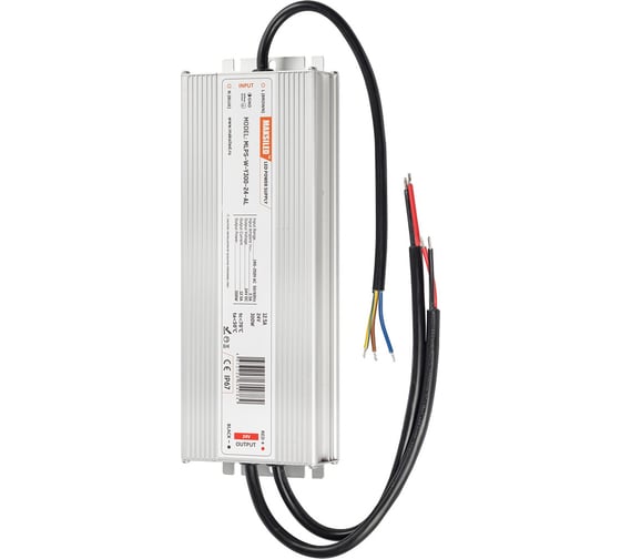 Блок питания MAKSILED 24В, 300Вт, IP67, 12.5А, 257x90x40мм, металл, MLPS-W-Y300-24-AL