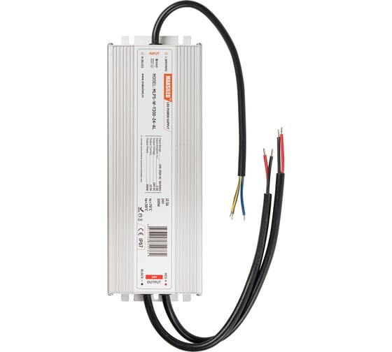 Блок питания MAKSILED 24В, 300Вт, IP67, 12.5А, 257x90x40мм, металл, MLPS-W-Y300-24-AL