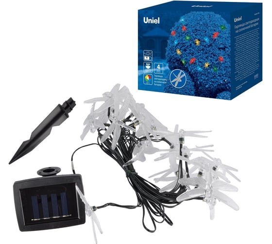 Садовая гирлянда на солнечной батарее Uniel, USL-S-123/PT4000, Dragonflies, 5302