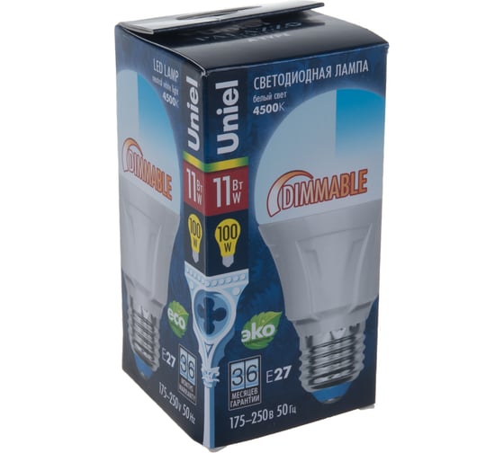 Светодиодная диммируемая лампа Uniel LED-A60-11W/NW/E27/FR/DIM, PLP01WH UL-00000688
