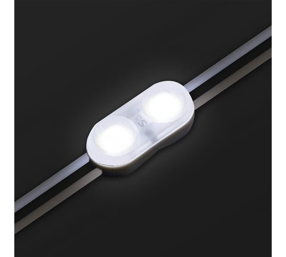 Светодиодный модуль MAKSILED 0.3Вт, 12В, IP65, SMD2835 2LED, 32лм, 8000К, 45 шт./гирлянда, ML-M2SS-2835-CW-LP