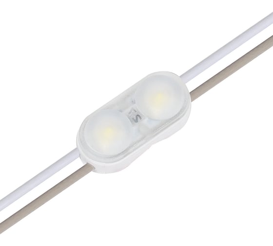 Светодиодный модуль MAKSILED 0.3Вт, 12В, IP65, SMD2835 2LED, 32лм, 8000К, 45 шт./гирлянда, ML-M2SS-2835-CW-LP