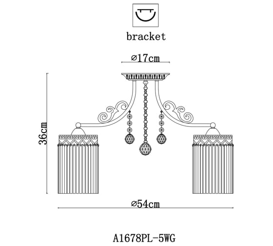 Потолочный светильник Arte Lamp A1678PL-5WG