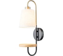 Настенный светильник ESCADA E14*40W Black/Brass/Wood 582/1A