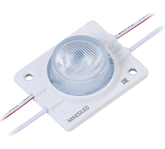 Светодиодный модуль MAKSILED 1.5Вт, 12В, IP65, SMD2835 1LED, 125лм, 6500K, 30 шт./гирлянда, ML-SSL-BN-CW-LP