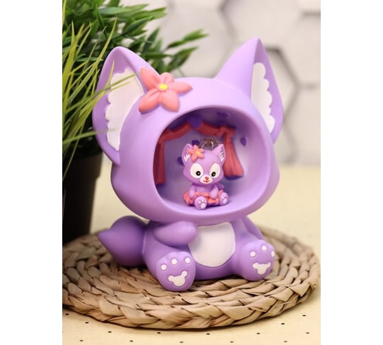 Ночник iLikeGift «Fox flower», purple 1043-14B