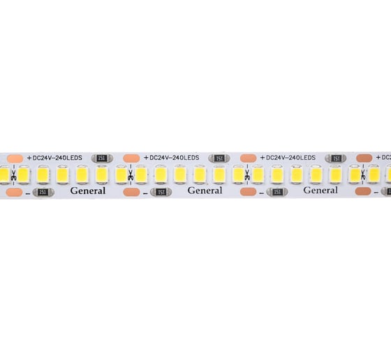 Светодиодная лента General Lighting Systems GLS-2835-240-22-24-IP20-PRM-6, 5 метров, 22Вт/м, 24В, SMD2835, 10мм, IP20, 6500К, холодный белый 502240