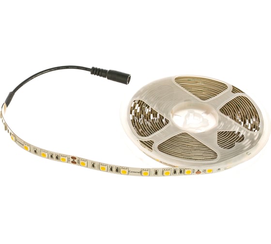 Светодиодная лента General Lighting Systems 5 м, 14,4Вт/м, 24В, SMD5050, 10мм,IP20, 4500К,нейтральный белый GLS-5050-60-14.4-24-IP20-PRM-4 502341 1