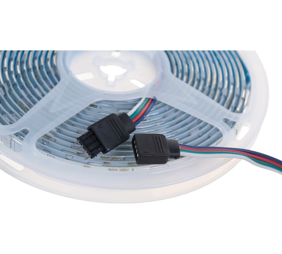 Лента светодиодная General Lighting Systems GLS-5050-30-7.2-12-IP65-RGB, 5 метров, 7,2Вт/м, 12В, SMD5050, 10мм, 30 диодов/м, 12Лм/чип, IP65, красный/зеленый/синий, 5037